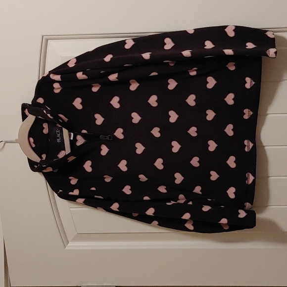 The Children's Place warm Black long sleeves fleece pullover pink Hearts - Picture 4 of 4